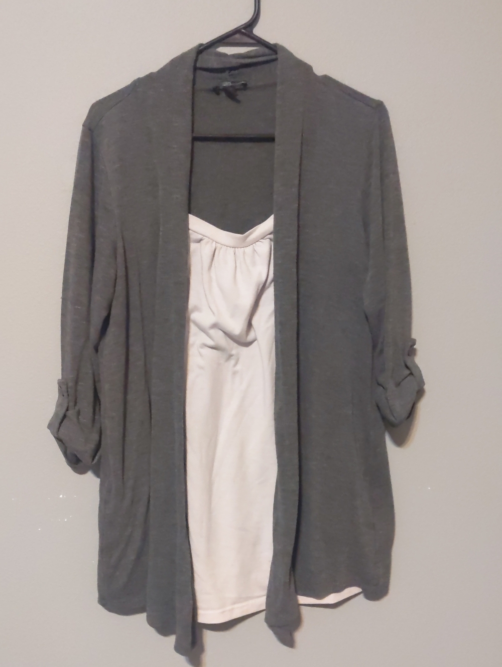 Alyx Dark Gray Open-Front Women's Cardigan